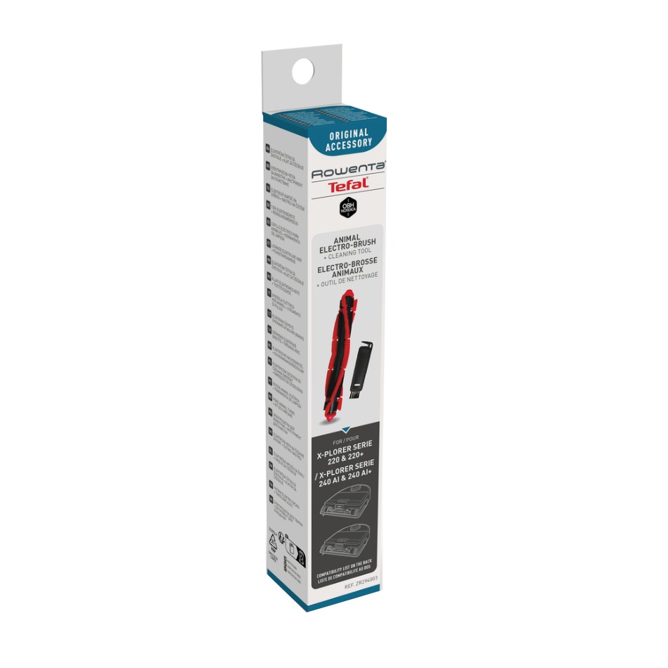 Kit Rowenta ZR294003 cu perie centrala si periuta de curatat  compatibil cu aspiratoarele robot Rowenta X-Plorer 220  220+  240 AI  240 AI+  seriile R