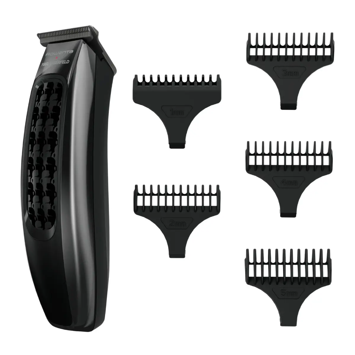 Aparat de tuns Rowenta x Karl Lagerfeld Barber Experience TN185LE0  6500 rpm  autonomie 90 min  5 piepteni ficsi  lame inox  baza de incarcare  indica