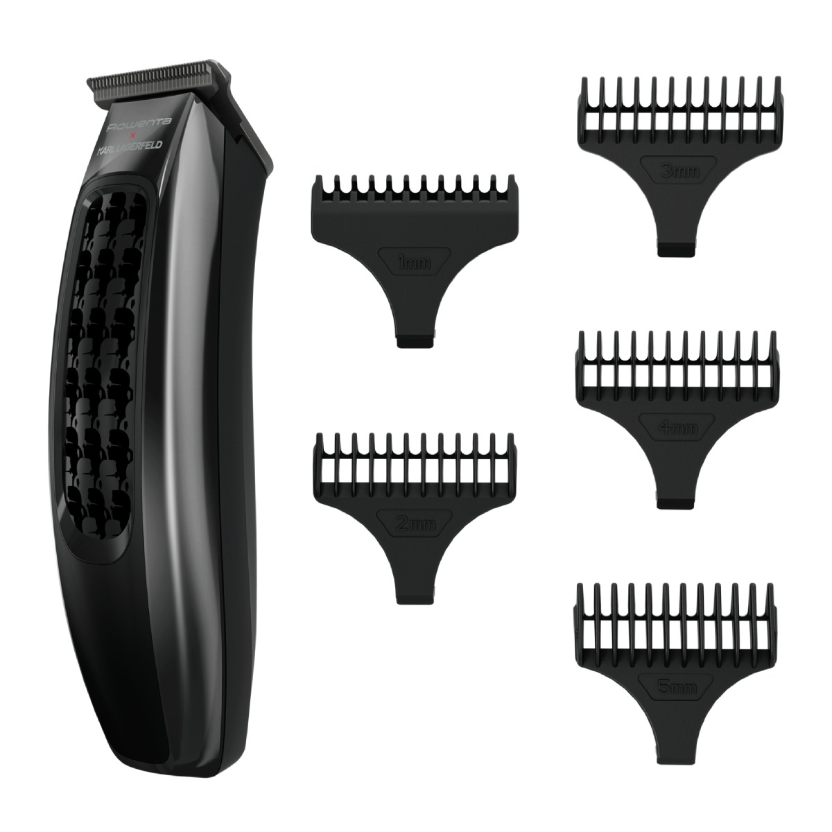 Aparat de tuns Rowenta x Karl Lagerfeld Barber Experience TN185LE0  6500 rpm  autonomie 90 min  5 piepteni ficsi  lame inox  baza de incarcare  indica