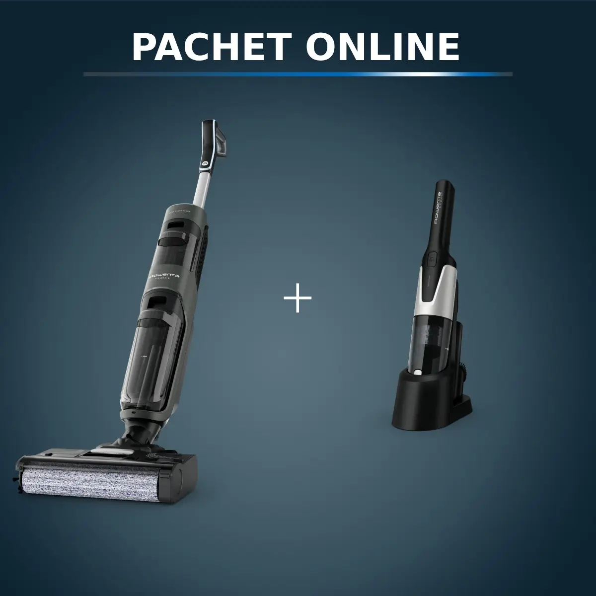 Pachet PROMO Aspirator cu spalare Rowenta X-Clean 4 GZ5037WO si Aspirator de mână Rowenta X-Touch AC9736WO
