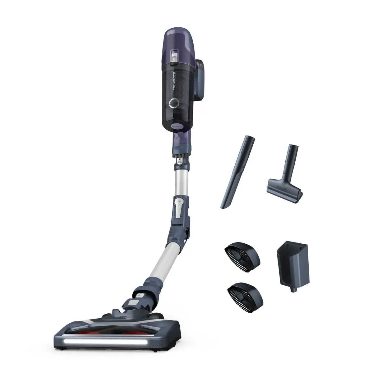 Aspirator vertical X-Pert 6.60 Essential RH6848WO  100W  autonomie 45 minute  statie de incarcare  iluminare LED  violet  gri & argintiu