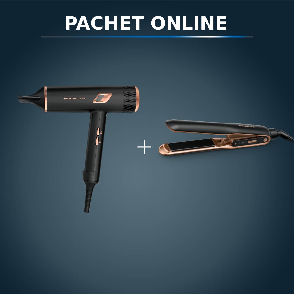 Pachet PROMO Uscător de păr Rowenta Ultimate Experience Maestria CV9920F0 & Placă de îndreptat părul Rowenta Ultimate Experience SF8120F0
