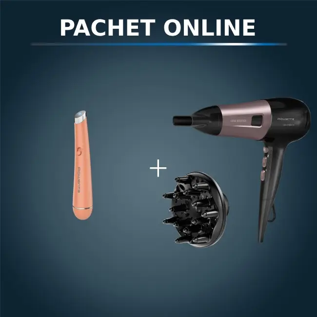 Pachet PROMO Aparat de masaj anti-oboseala pentru ochi Rowenta My Beauty Routine LV2010F0 si Uscator de par Rowenta PowerLine CV5940F0