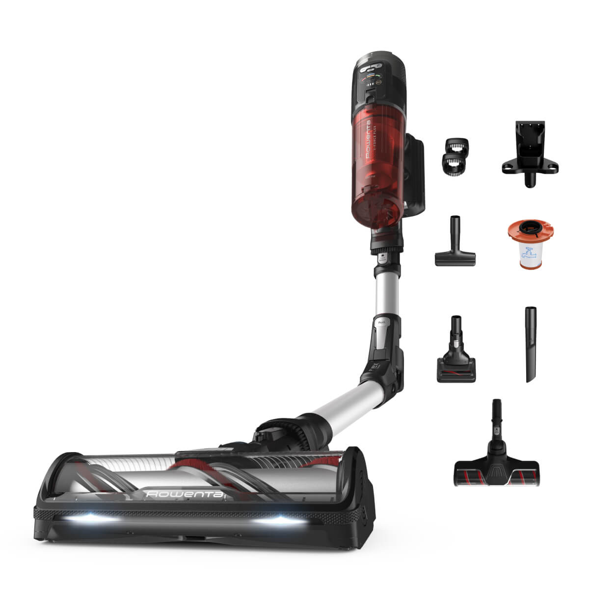 Aspirator vertical fără fir Rowenta X-Force Flex 13.60 Complete Animal RH9A93E0  150 air watts  iluminare LED  tub flex  funcție boost  capacitate