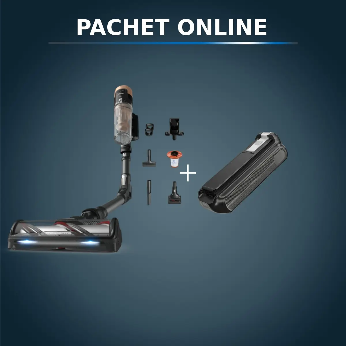 Pachet PROMO Aspirator vertical fara fir X-Force Flex 14.80 Animal RH9B74WO & Baterie Rowenta ZR009709