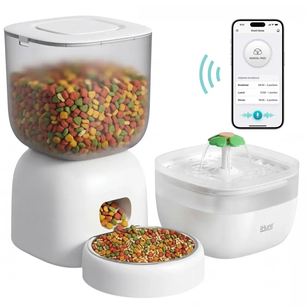 iHunt Smart Pet Care Pack, Hranitor automat 3L si fantana apa 2L pentru animale  de  companie