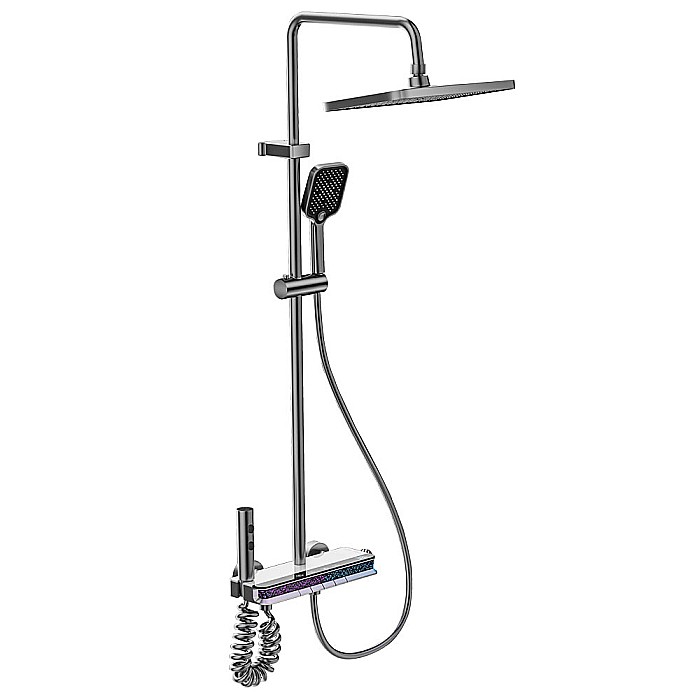 Set de dus smart, iHunt MZ130GR, Display LED, afisaj digital, 4 moduri de curgere, ajustabil