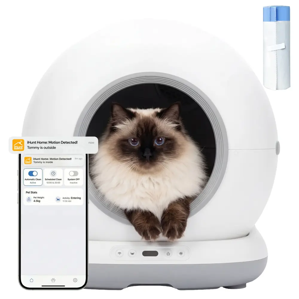 Litiera Automata iHunt Smart Cat Litter V6, Wi-Fi, Senzori, Aplicatie Smart