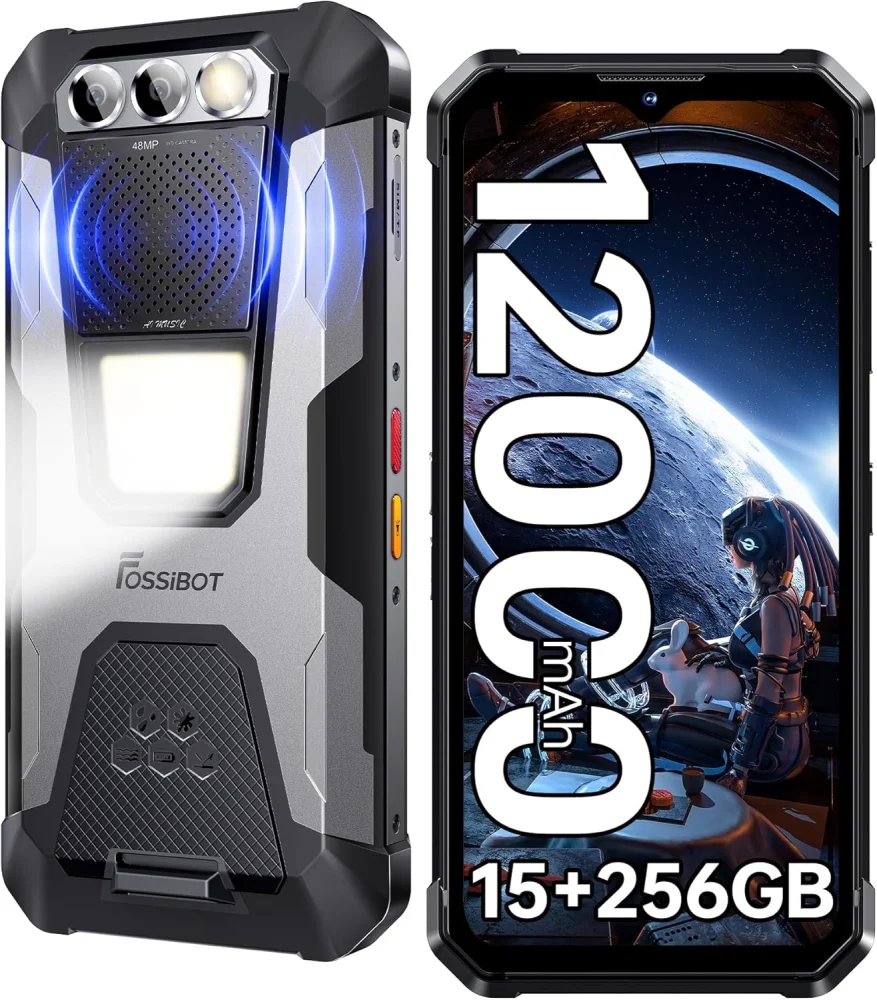 Telefon rezistent Fossibot F106 Pro, 4G, Dual SIM, 8GB RAM, 256GB, NFC, GPS, Lanterna Puternica, 12000mAh, Android 14