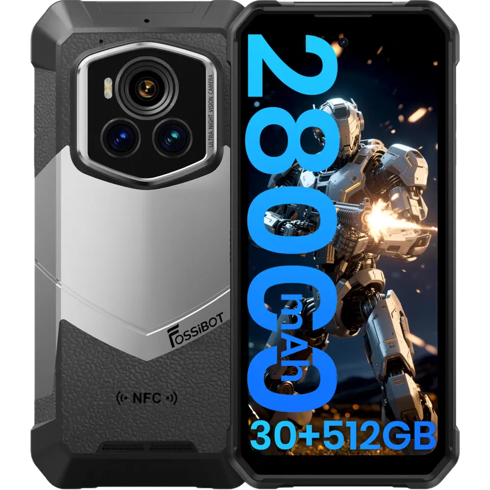 Telefon rugged Fossibot F107 Pro, 5G, 6.95   120Hz, Dimensity 7300, 12GB RAM, 512GB, NFC, Baterie mare 28000mAh, Android 15