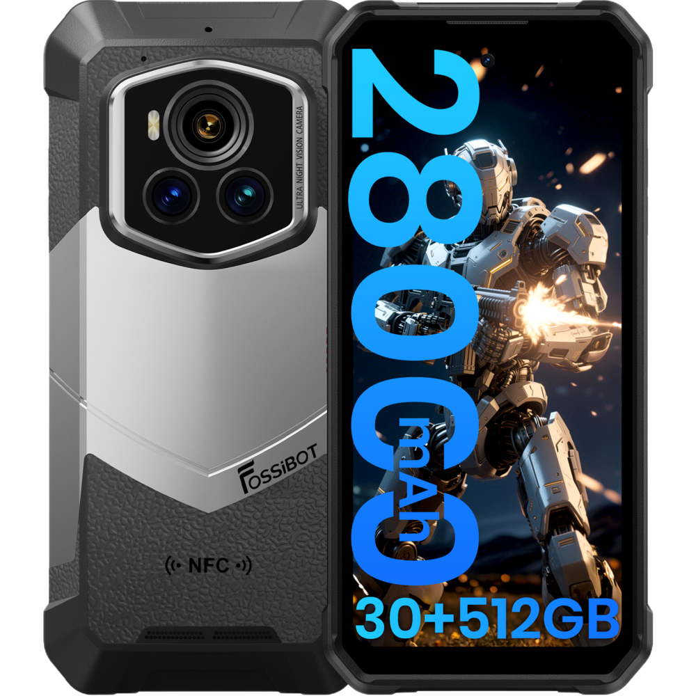 Telefon rugged Fossibot F107 Pro, 5G, 6.95   120Hz, Dimensity 7300, 12GB RAM, 512GB, NFC, Baterie mare 28000mAh, Android 15