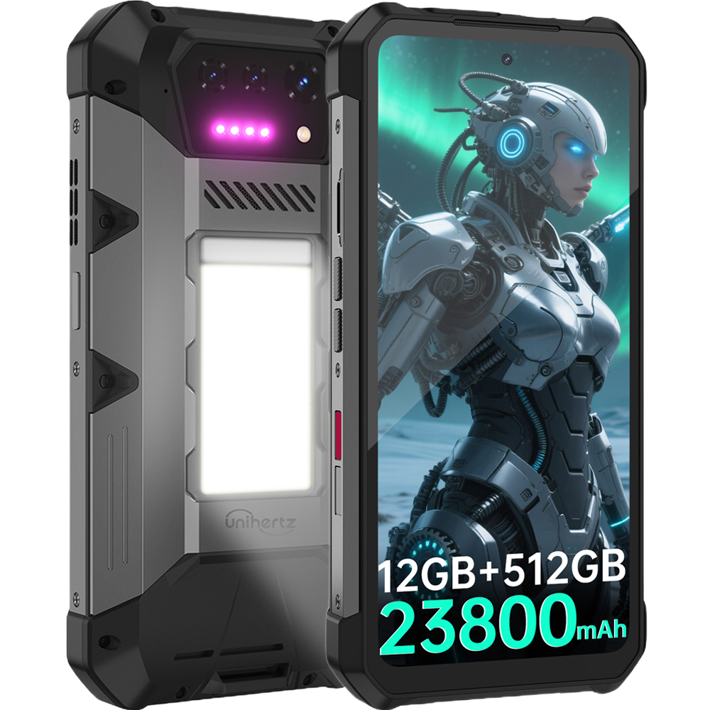 Telefon rezistent Unihertz 8849 Hike, 4G, 6.79   120Hz, Helio G200, 12GB RAM, 512GB, NFC, 23800mAh, Android 15