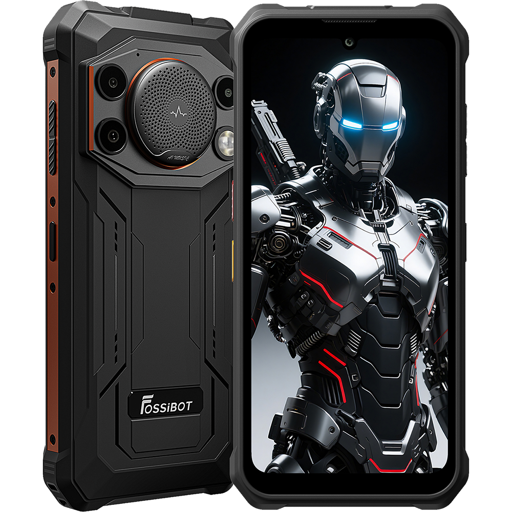 Telefon rugged Fossibot F110 Pro, 5G, 6.75-inch, Dimensity 6300, 8GB RAM + 128GB, NFC, Difuzor Puternic 128dB, Android 15, Orange