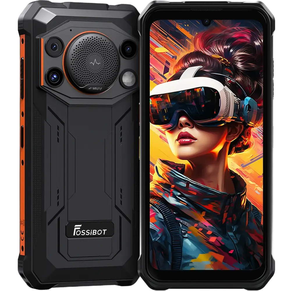 Telefon rugged Fossibot F110L, 4G, 6.75-inch, T615 Tiger, 4GB RAM + 128GB, NFC, Difuzor Puternic 128dB, Android 15, Orange