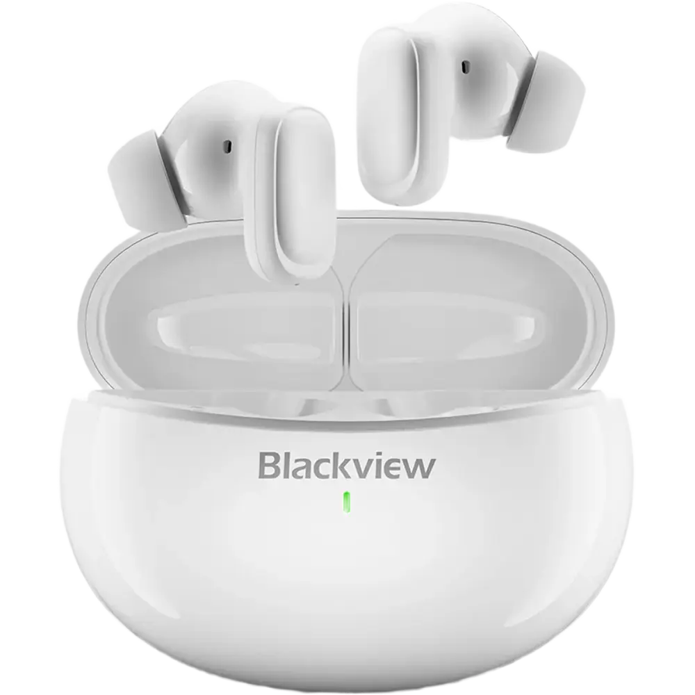 Casti wireless in-ear Blackview AirBuds 30, AI Real-time Translator, Bluetooth 5.4, IPX7, Ceramic White