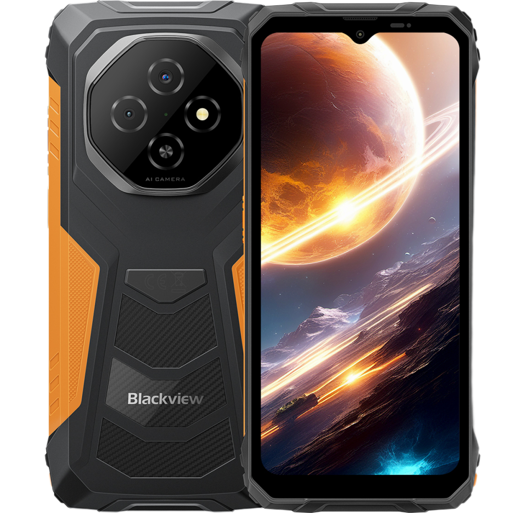 Telefon Blackview FORT 1, 4G, Dual SIM, 6.56   90Hz, 4GB RAM, 128GB, NFC, 10000mAh, Android 15, Orange