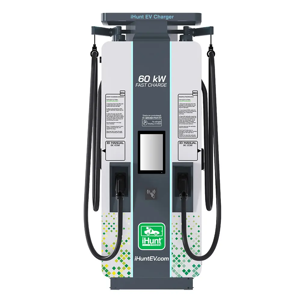 Statie de incarcare ultra rapida cu monetizare  iHunt EV DC 60KW, 2 x CCS2 - Integrare iHuntEV