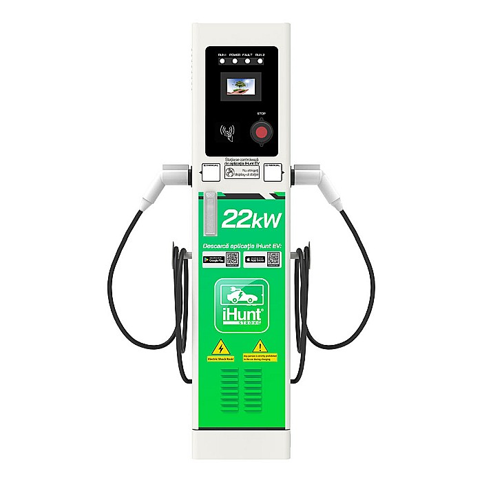 Statie de incarcare cu monetizare iHunt EV StandUP AC 22 kW 2 x Type 2 - Integrare iHuntEV
