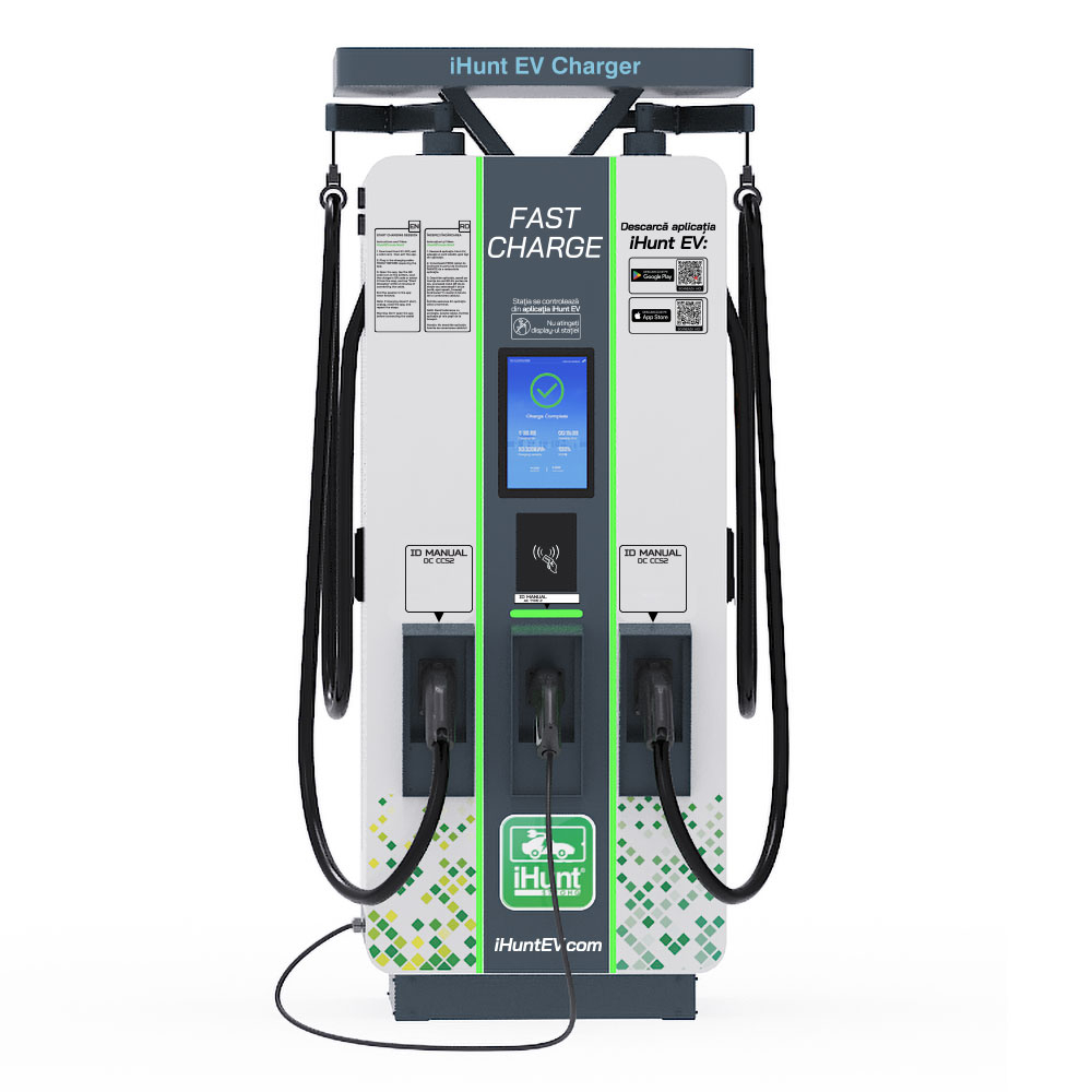 Statie de incarcare ultra rapida cu monetizare iHunt EV DC 50KW + AC 22KW, 2 x CCS2 - Integrare iHuntEV