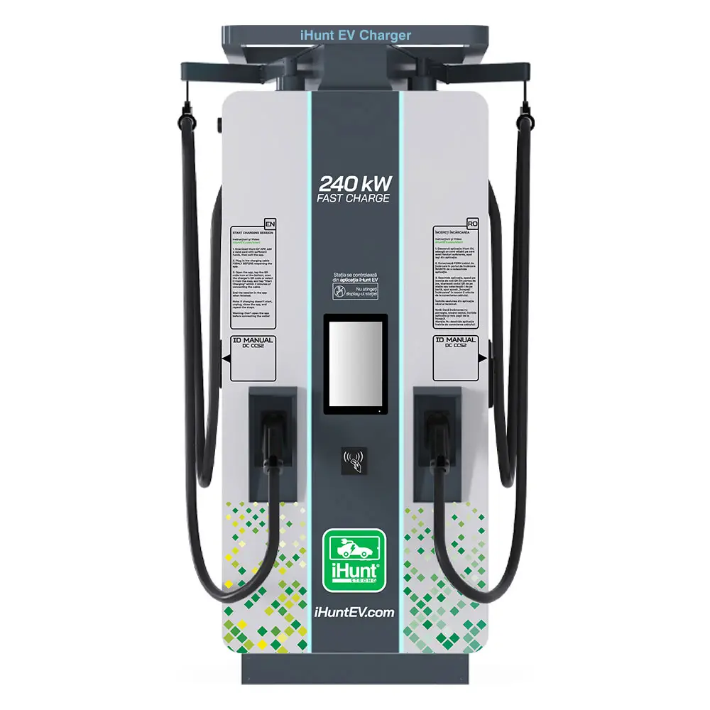 Statie de incarcare ultra rapida cu monetizare iHunt EV DC 240KW V4 2x CCS 2 - Integrare iHuntEV