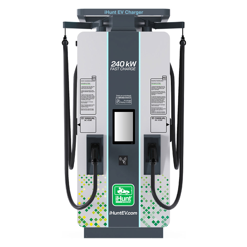 Statie de incarcare ultra rapida cu monetizare iHunt EV DC 240KW V4 2x CCS 2 - Integrare iHuntEV