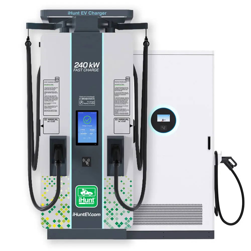 Combo Statie de incarcare ultra rapida cu monetizare iHunt EV DC 240KW V4 2x CCS 2  + Baterie Stocare 400KWh - Integrare iHuntEV