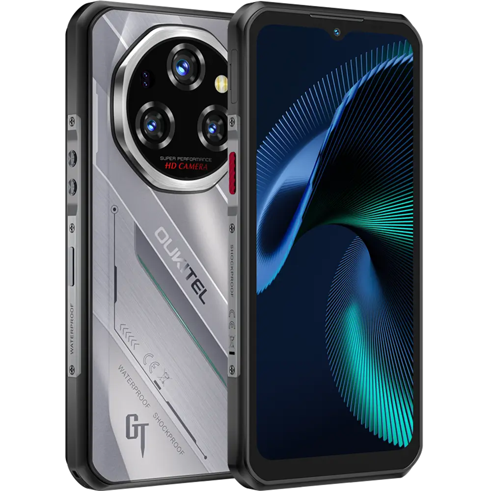 Telefon rugged Oukitel WP62, 5G, 6.6   IPS 120Hz, Dimensity 7025, 12GB RAM, 512GB, NFC, 11000mAh, Android 15, Silver