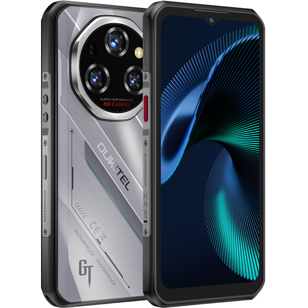 Telefon rugged Oukitel WP62, 5G, 6.6   IPS 120Hz, Dimensity 7025, 12GB RAM, 512GB, NFC, 11000mAh, Android 15, Silver
