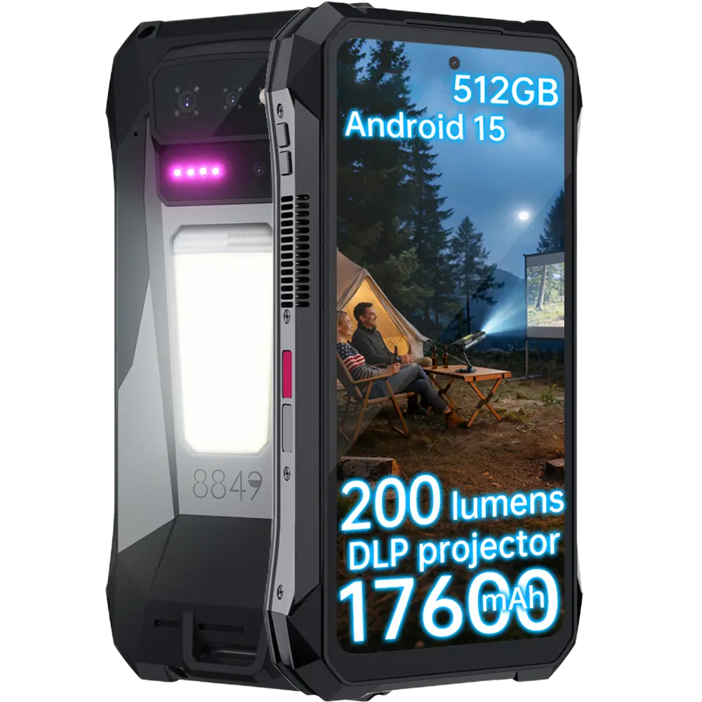 Telefon rugged Unihertz 8849 Tank X, 5G, Proiector Video Full HD, 6.78   120Hz, Dimensity 8200, 16GB RAM, 512GB, NFC, 17600mAh, Android 15