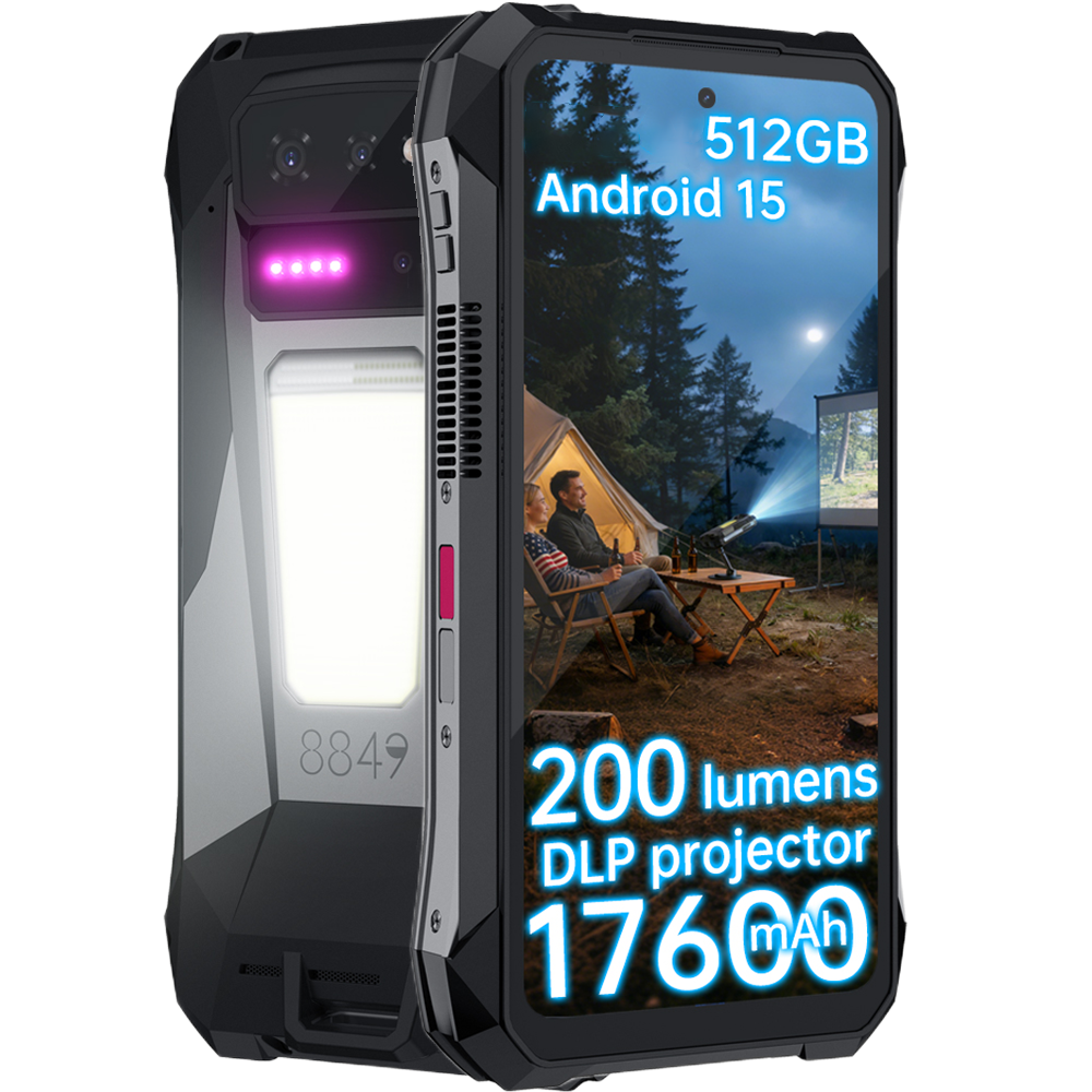 Telefon rugged Unihertz 8849 Tank X, 5G, Proiector Video Full HD, 6.78   120Hz, Dimensity 8200, 16GB RAM, 512GB, NFC, 17600mAh, Android 15