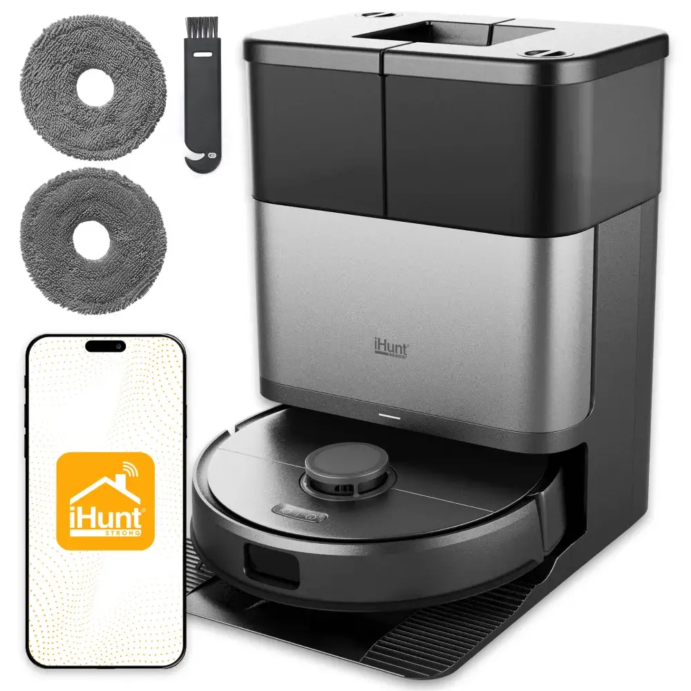 Robot aspirare si mop iHunt BRO Robo Clean V9 Dual-Laser AI, 10.000 Pa, Autogolire, Navigatie LiDAR, Wi-Fi