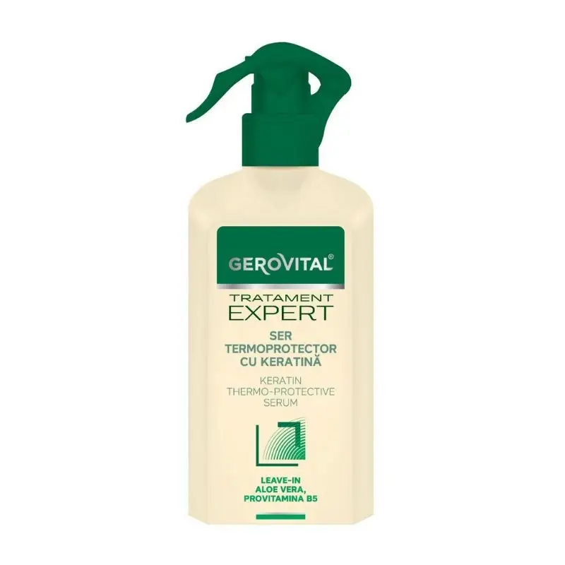 Ser termoprotector cu keratina Tratament Expert, 150 ml, Gerovital