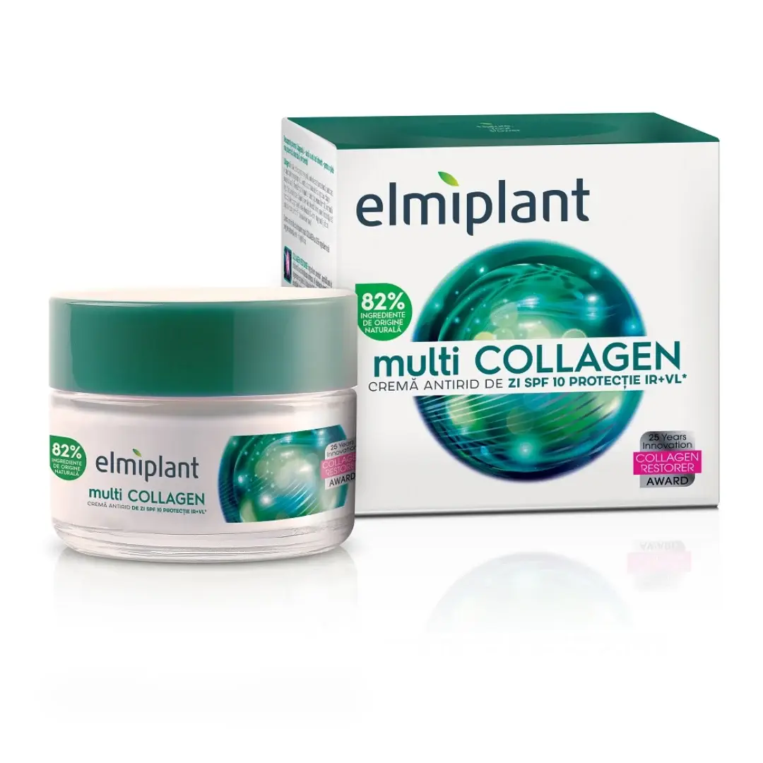 Crema antirid de zi SPF 10 multiCollagen, 50ml, Elmiplant