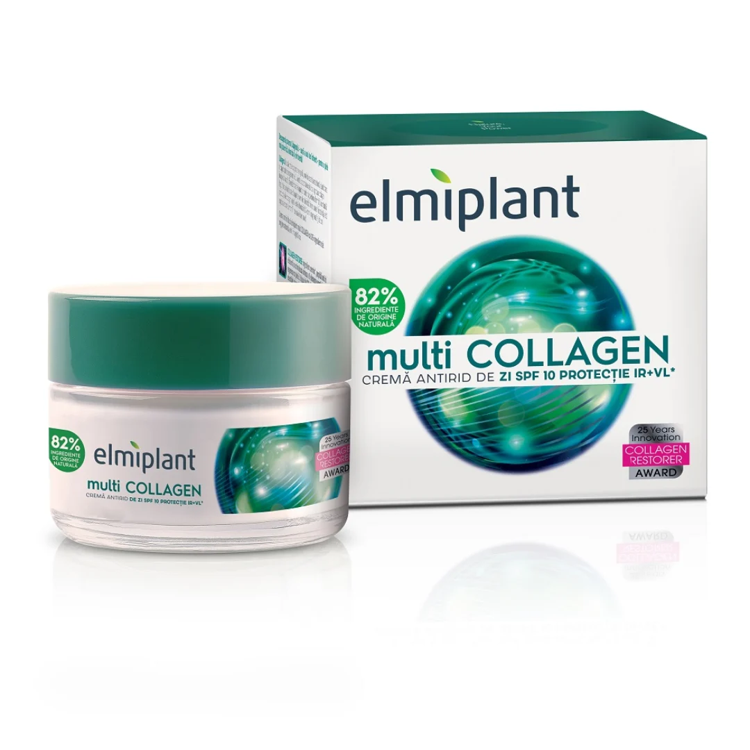 Crema antirid de zi SPF 10 multiCollagen, 50ml, Elmiplant