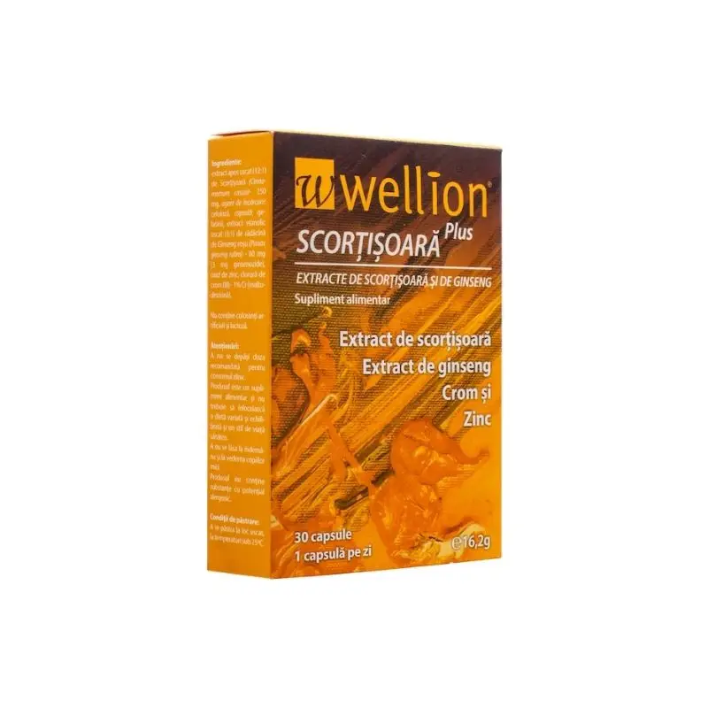 Extract de scortisoara si de ginseng Wellion, 30 capsule, Med Trust