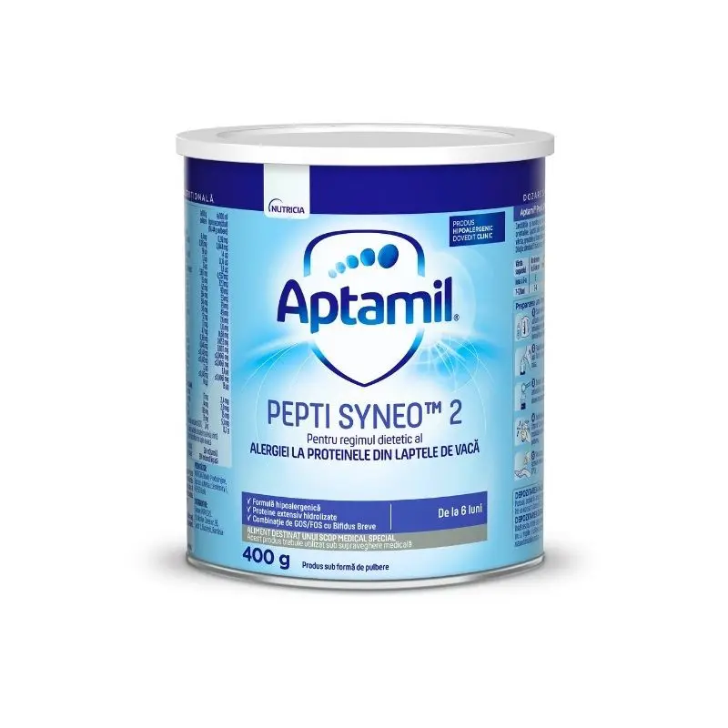 Formula de lapte Pepti Syneo 2, 6-12 luni, 400 g, Aptamil