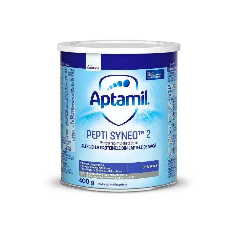 Formula de lapte Pepti Syneo 2, 6-12 luni, 400 g, Aptamil