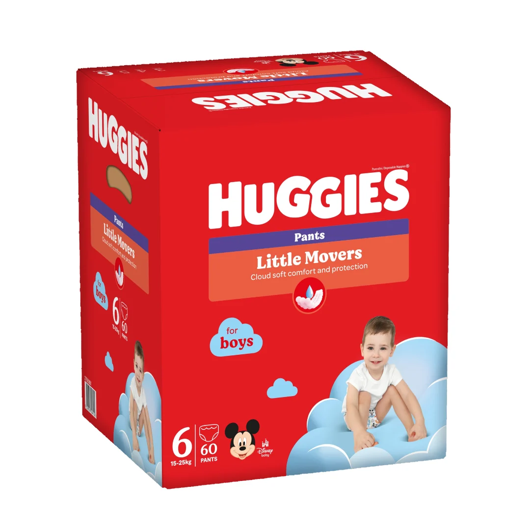 Scutece chilotel, Baieti, Marimea 6, 15-25 kg, 60 bucati, Huggies