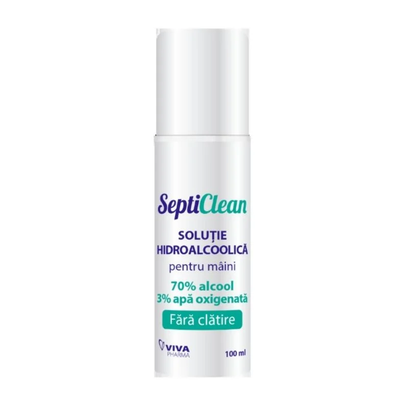 Solutie Hidroalcoolica cu Apa Oxigenata, 100 ml, Septiclean