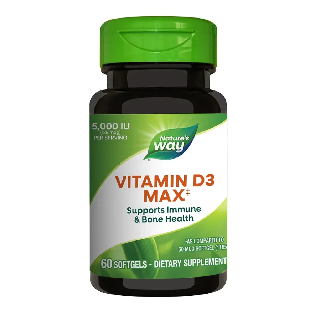 Vitamina D3 5000UI Nature's Way, 60 capsule moi, Secom