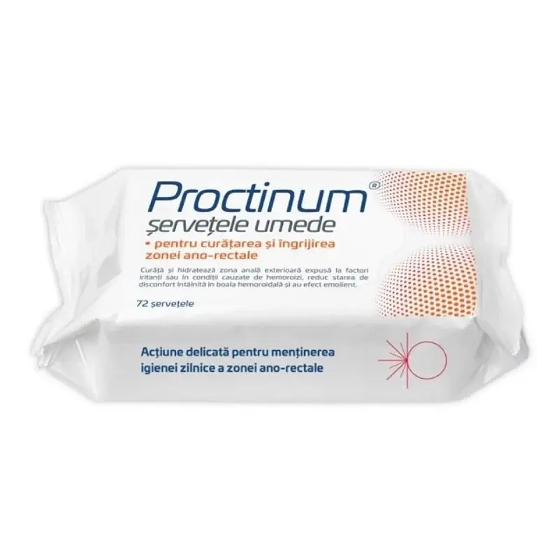 Servetele umede pentru igiena ano-rectala Proctinum, 72 bucati, Zdrovit