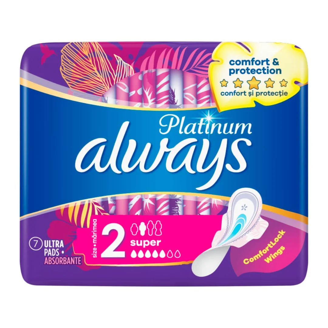 Absorbante Platinum Super, 7 bucati, Always