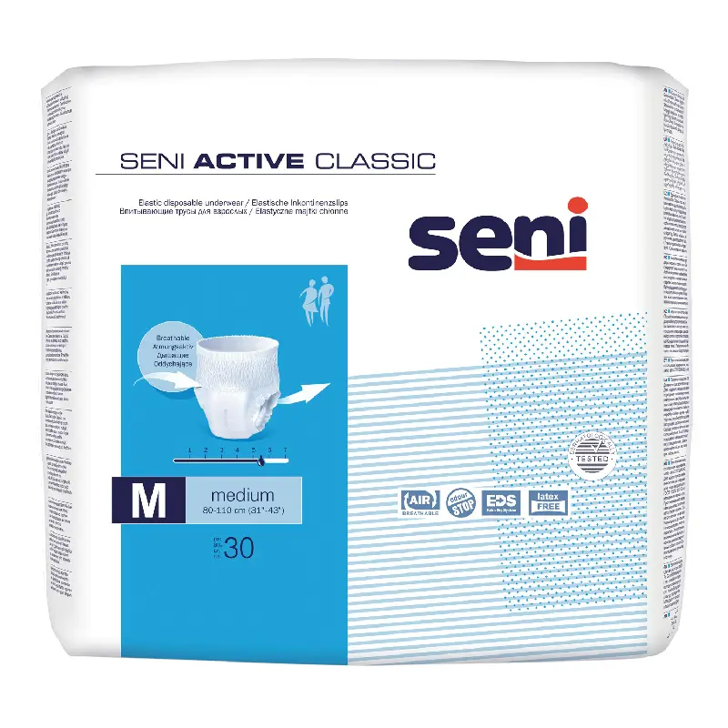 Scutece tip chilot pentru adulti Active Classic Medium, 30 bucati, Seni
