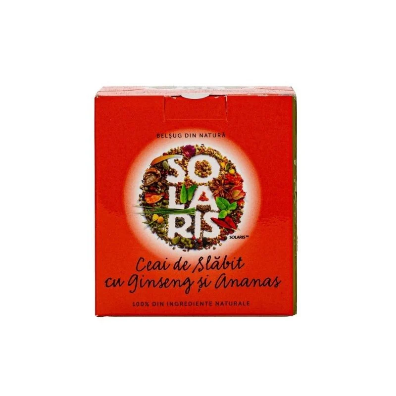 Ceai de slabit cu ginseng si ananas, 20 doze, Solaris