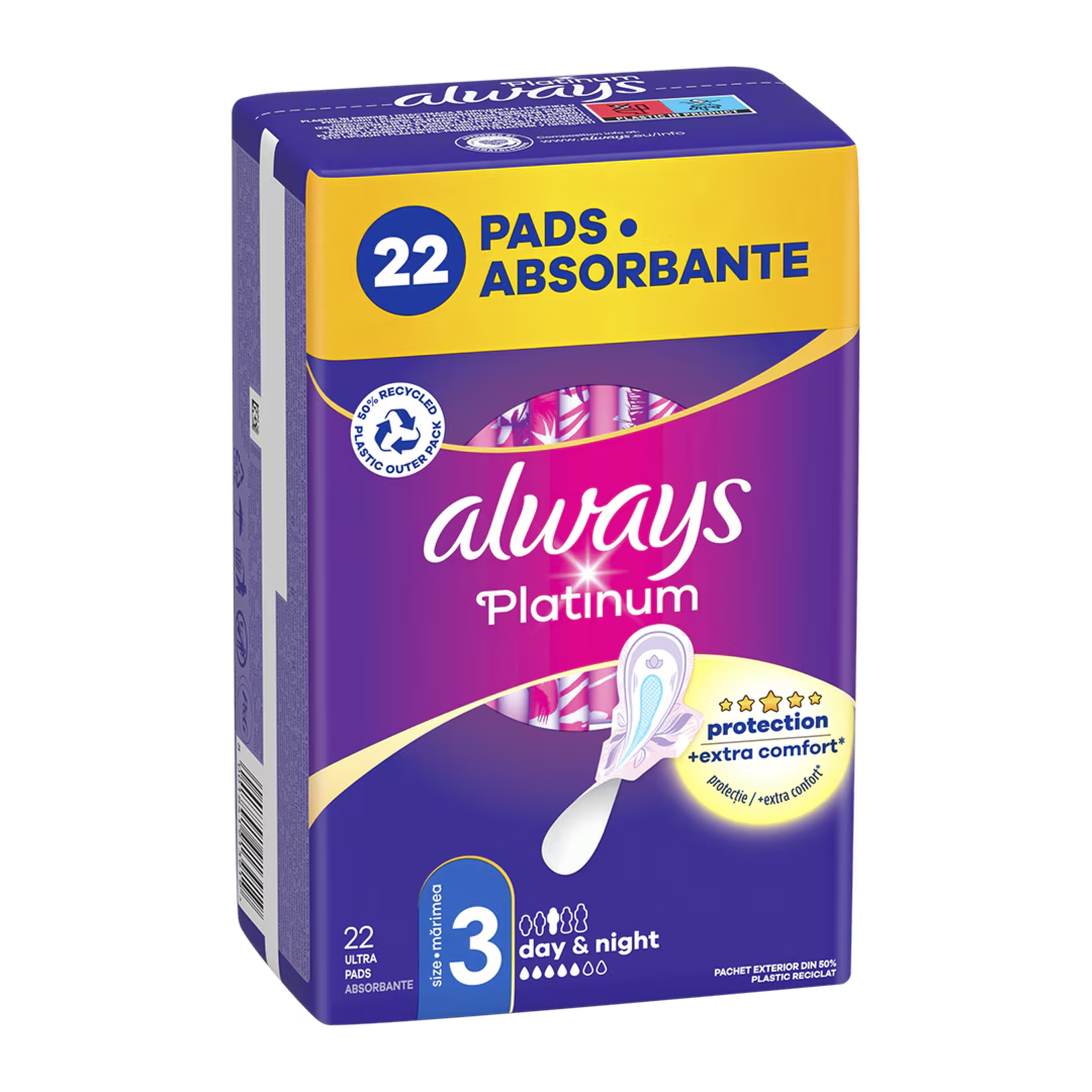 Absorbante Platinum Night, 22 bucati, Always