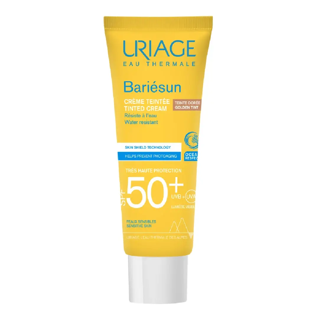 Crema colorata pentru protectie solara cu SPF50+ Bariesun, Nuanta Gold, 50 ml, Uriage
