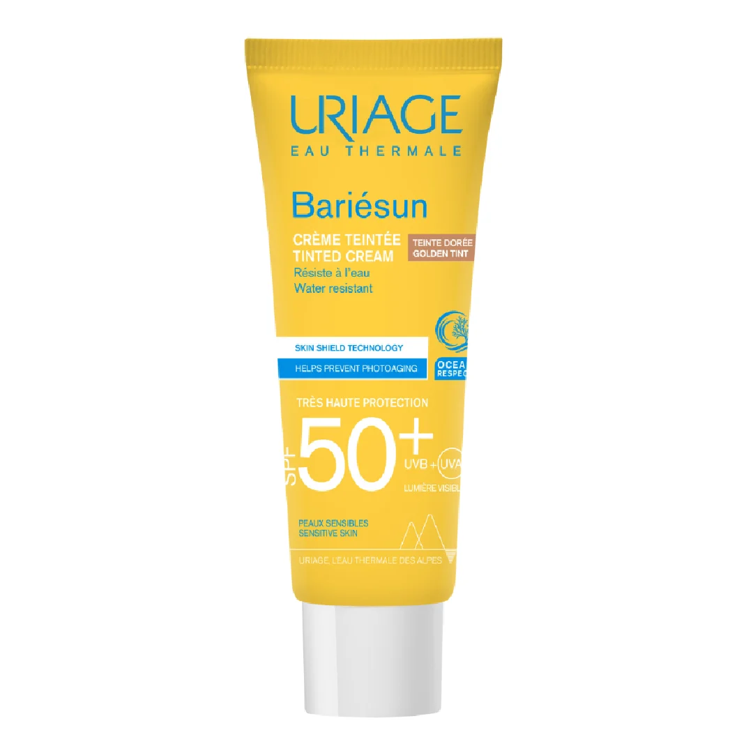 Crema colorata pentru protectie solara cu SPF50+ Bariesun, Nuanta Gold, 50 ml, Uriage
