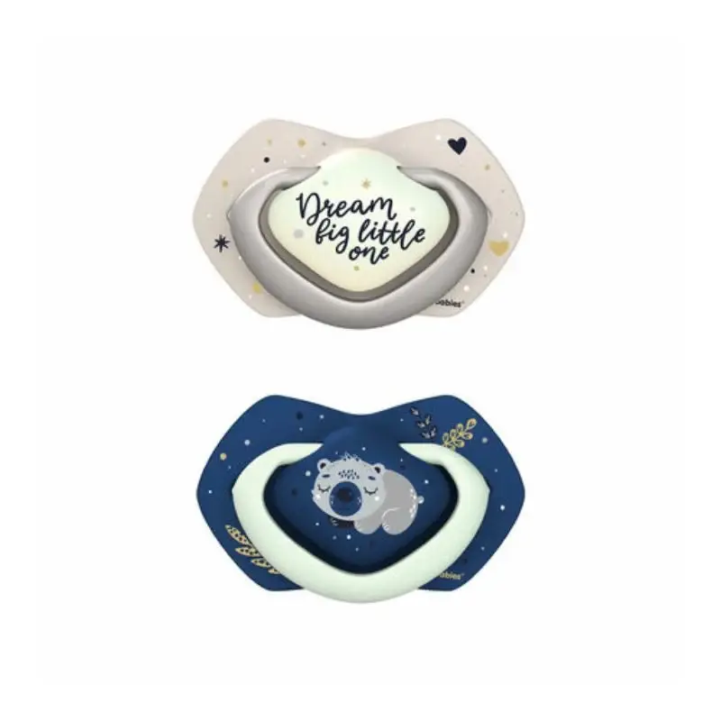 Canpol Babies Suzeta Simetrica de Silicon Sleepy Koala blu fosforescenta 22/658, 0-6 luni, 2 bucati