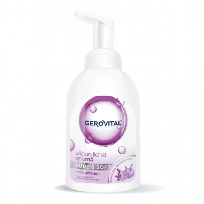 Sapun lichid spuma, Pure&Soft, 300 ml, Gerovital