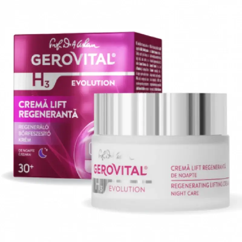Crema lift regeneranta de noapte 30+ H3 Evolution, 50 ml, Gerovital